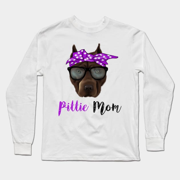 Pittie Mom, Pitbull Lover Long Sleeve T-Shirt by dukito